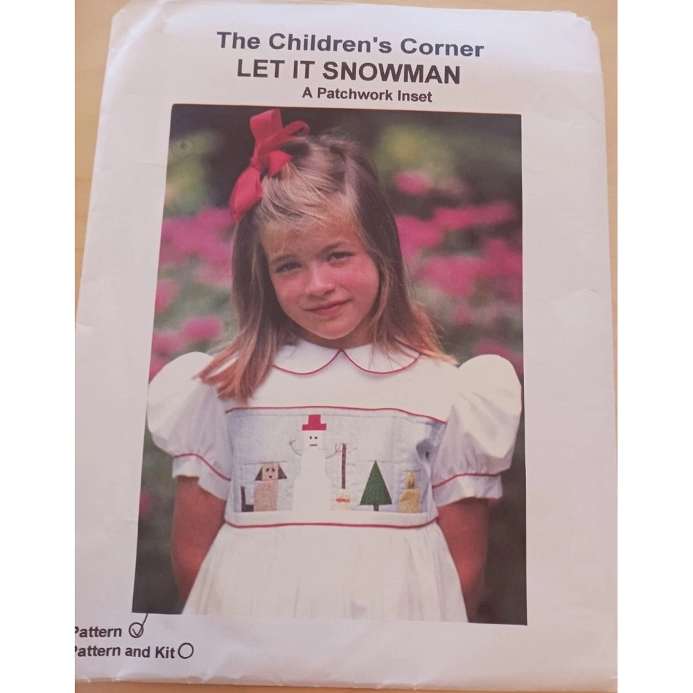 Vtg The Children's Corner Let It Snowman Patchwork Inset Sewing Pattern 1995